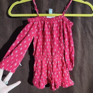 Children's Place Red shorts romper with straps and off the shoulder size 4 xs